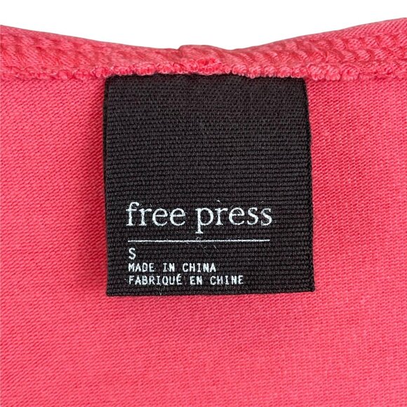 Free Press coral varsity striped v-neck long sleeve lightweight hoodie small - Picture 11 of 12